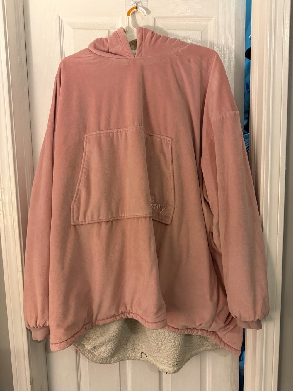 The Comfy Original Oversized Wearable Blanket Hoodie Dusty Pink Sherpa Lined in